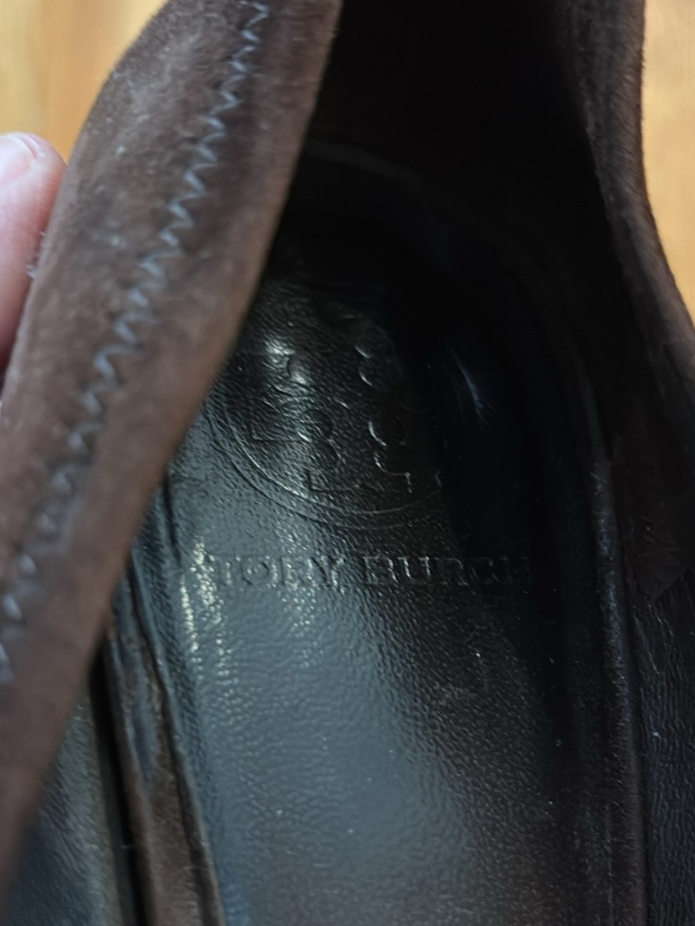 Tory Burch brown suede heels. Size 10. - Picture 6 of 6